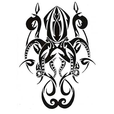 Tribal octopus Design Water Transfer Temporary Tattoo(fake Tattoo) Stickers NO.11399